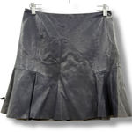DKNY  NWT Lamb Leather A-Line Skirt Women’s‎ Size 4 Cadet Blue FLAWED READ Photo 0