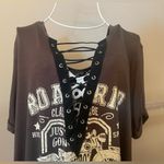 Charlotte Russe Charolette Russe Green Cropped Criss Cross Front Short-Sleeve Top, Size M Photo 3