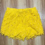 Xhilaration Yellow Lace Pom-Pom Women Shorts Photo 1
