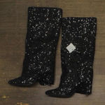 Black Sequin Women's Boots NWT 8.5 Photo 0