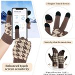 Womens Winter Beanie Hat Scarf and Gloves Set Skull Cap Neck Scarves Touchscreen Gloves for Men with Fleece Lined Photo 4
