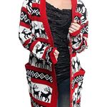 Merry Christmas Womens Size Small Cardigan Knit Sweater Holiday Long Sleeve Red Photo 12