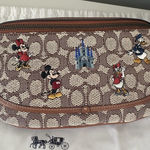 Coach Disney X  50th Anniversary Belt Bag Signature Textile Jacquard Mickey Photo 0