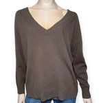 360 Cashmere Women’s Size S Mouse Gray Cashmere Knit V-Neck Long Sleeve Sweater Photo 0