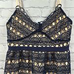 Foxiedox  Hellia Lace A-Line Mini Dress Nude Lining Adjustable Straps Navy S NWT Photo 6