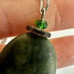 Oval jade pendant necklace Green Photo 3