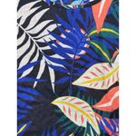 C&C California Size 1X Shirt Tropical Leaf Print 100% Linen Blouse Top Plus Photo 1