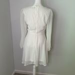 Lulus  Wine & Dine white Swiss dot long sleeve mini skater dress size S Photo 4