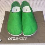36.5 NEW! OTZ Canvas Linen Slip Ons Size .5 GREEN Shoes Flats Photo 5
