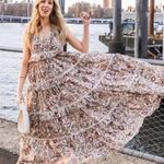 Love the Label x Anthropologie Helena Floral Tiered Maxi Dress Multi Women's S Brown Photo 0