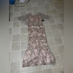 Chic Floral Lace Maxi Dress Silver Size 6 Photo 1