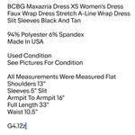 BCBG Maxazria Dress XS Women's Dress Faux Wrap Dress Stretch A-Line Wrap Dress Slit Sleeves  Photo 1