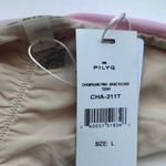 PilyQ NWT  Champagne Pink Basic Ruched Teeny Bikini Photo 4