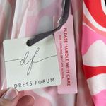 Dress Forum Los Angeles Women's Pink & Red Mini Wrap Dress Size L. NEW Photo 8