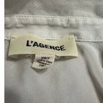 L'Agence Shyla Blouse Women's XS Ivory Silk Long Sleeve Lace-Cuff V-Neck Photo 4