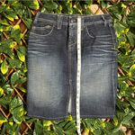 Yanuk Visionary Stitch Denim Skirt with Slit Size 6 Blue Photo 9