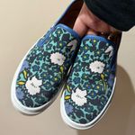 Coach  Cameron Aqua Blue Floral Flat Slip-on‎ Sneakers Women’s US Size 6.5 T Photo 0