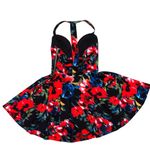 Bebe X NAVEN Floral Print Halter Sweetheart Plunge Neckline Mini Dress size 4 Photo 5