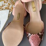 Louise et Cie Lo-Kota Pink Snakeprint Leather Ankle Strap Heels Photo 1
