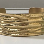 Rustic Cuff Gold Tone Textured Wide Cuff Bracelet Photo 0