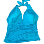 La Blanca  Womens Island Goddess Halter Tankini Top size 16 turquoise Photo 0