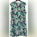 Pappagallo Floral Print Sheath‎ Dress Navy 2X Resort Wear Wrinkle Photo 4