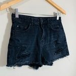 Wild Fable  Black Distressed Raw Hem High Rise Shorts Women's Size 00 Photo 1