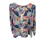 Sundance Multicolor floral tropical lightweight cotton button up top L flowy Pink Size L Photo 1