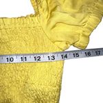 ASTR The Label Mason Short Puff Sleeve Smocked Yellow Crop Top in Lemon MEDIUM Photo 6