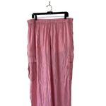 Halara Light Pink Metallic Semi Sheer Cargo Pants Drawstring Pockets XL NWT Photo 5