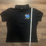 Harley Davidson Vintage  Women's Rhinestone Polo Shirt Flower Sword Large Black Photo 7