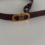 Gucci Authentic Vintage Burgundy and Gold Leather Belt with Designer Buckle EUC Photo 1