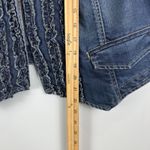Chico's Denim Vest Women 3 US XL Blue Dark Wash Ruffle Western Princess Cut Boho Photo 6