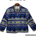Chico's Anniversary Collection Southwestern Aztec Denim Jacket Size 2 or L Photo 0
