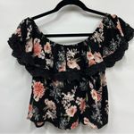 Rue 21  black floral medium off the shoulder crop top Photo 3