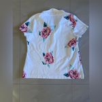 Croft & Barrow White Pink Rose Print Button Neck Polo Shirt size XL Photo 5
