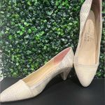 W.A. Thompson Vintage Ivory Embossed Leather Pumps Size 6.5 Photo 0