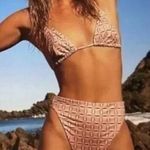 New! Set! Beth Richards Boheme chai geo bikini , top size S, bottom size M Brown Photo 0