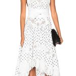 Zimmermann NWT 2016 linen white Empire black Dot Apron midi high low Dress AUSZ2 Photo 0
