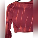 Lululemon Wunder Train Cropped Long Sleeve Size 4 Sun Bleached Wash Red Merlot Photo 6