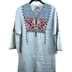 Johnny Was Embroidered Linen Dress Photo 0