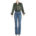 FAVORITE DAUGHTER The Take Me Seriously Long Sleeve Satin Top, Serpiente, Medium Black Photo 12