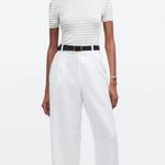 Madewell Micro Rib Sweater Tee Crop Monument (Grey/White) Stripe Medium NWOT Photo 3