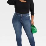 Ava & Viv Women's Mid-Rise Skinny Jeans - ™ Dark Blue Denim Photo 2