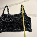 Urban Outfitters Crop Top Shirt Sz L Large Black & Grey Velvet Textured Photo 3