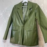 Princess Polly Morrison PU Green Blazer Jacket Faux Leather Photo 5