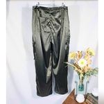 Revolve NWT REMI x  Sydney Cargo Pant Dark Green Satin Utility Trousers Sz M🧡 Photo 5