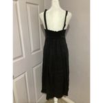 Splendid Black Linen Button Down Midi Dress Photo 3