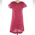 Max Studio  Dark Pink Short Sleeve 100% Linen Shift Dress Size Small S Photo 1
