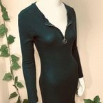 Heart and Hips Heart Hips Green Sweater Henley Dress Photo 6